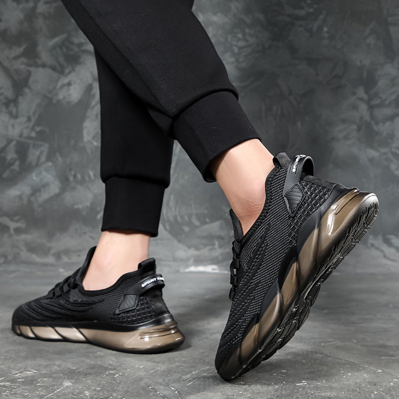 Men's Sports Fly Woven Mesh Breathable Running Popcorn Sneakers