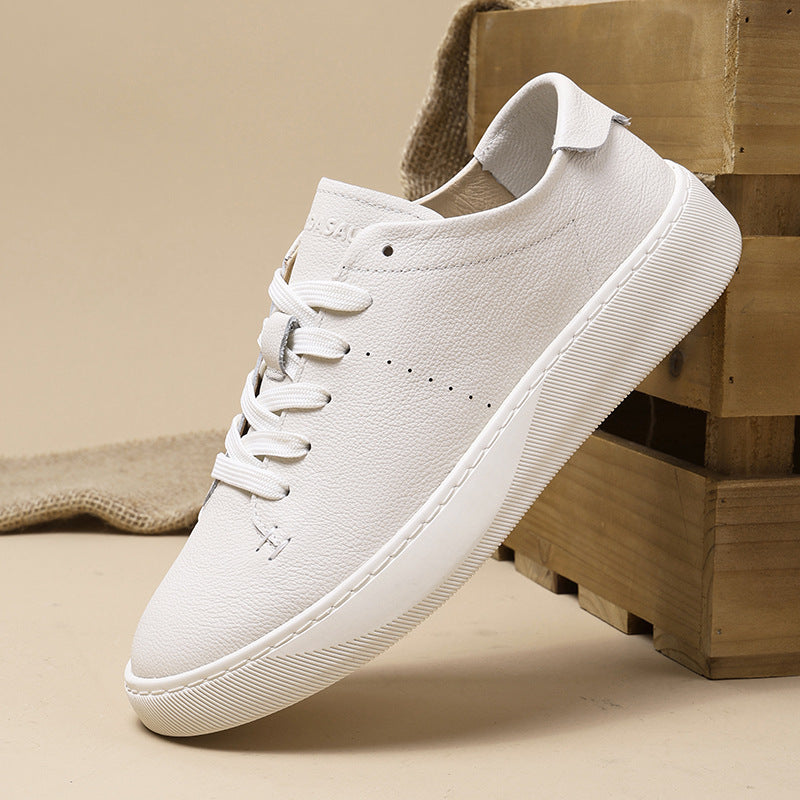 Men's Soft Simple Breathable White Bottom Skateboard Platform Casual Shoes