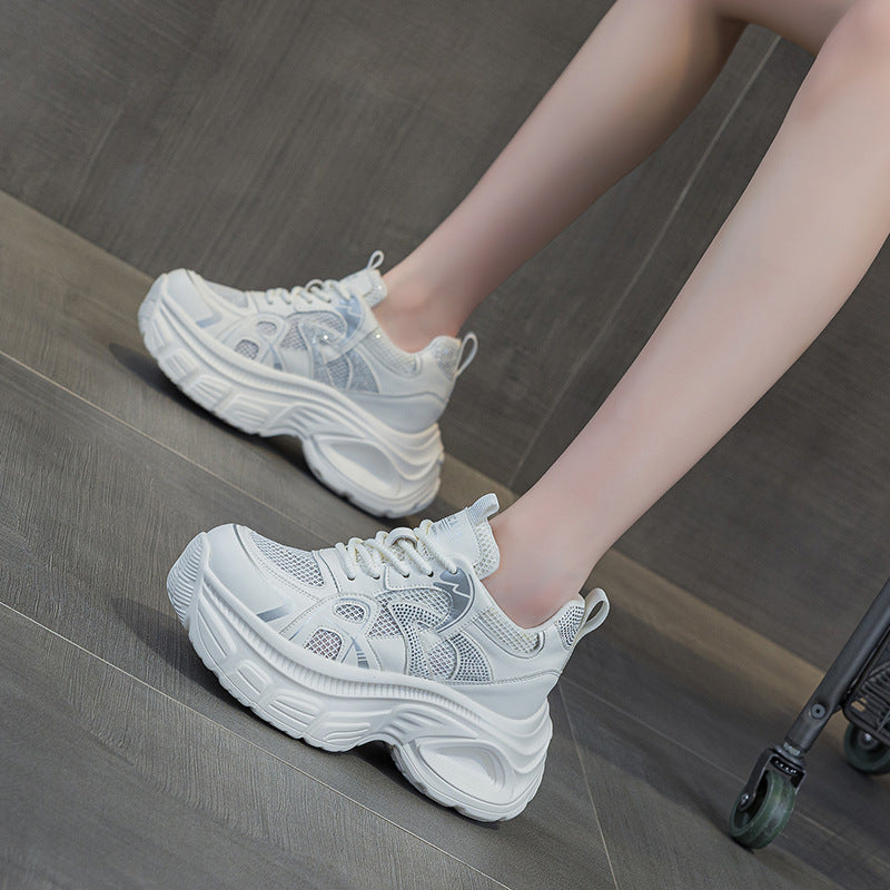 Women's Transparent Mesh Height Increasing Insole Plus Women's Casual Shoes