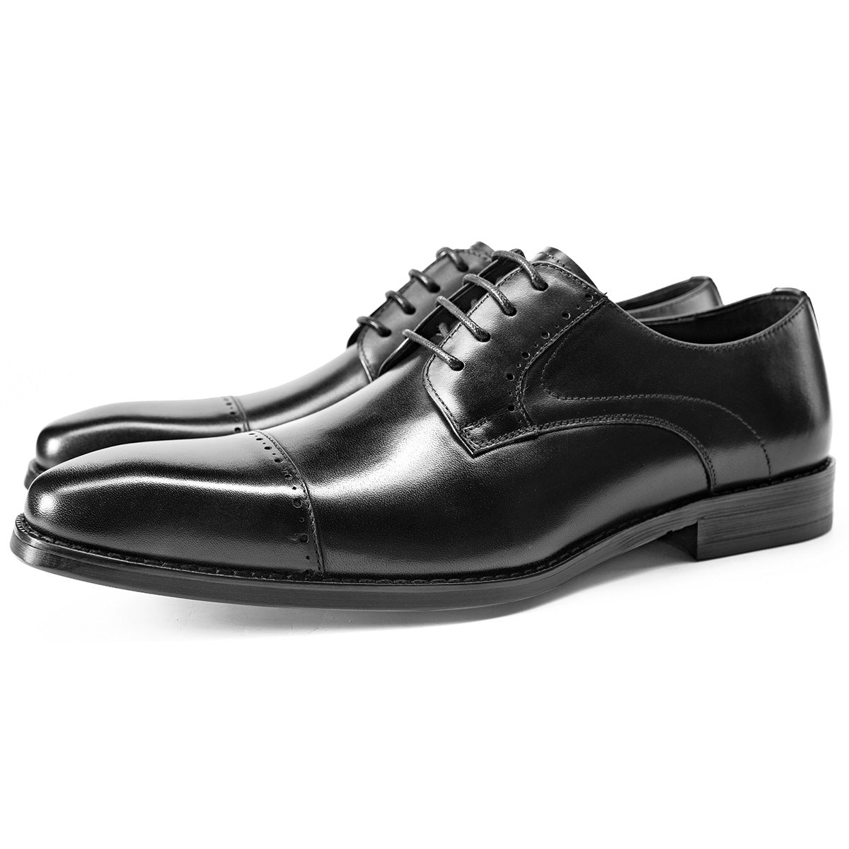 Men's Carved Business Formal Cowhide Derby Korean Leather Shoes