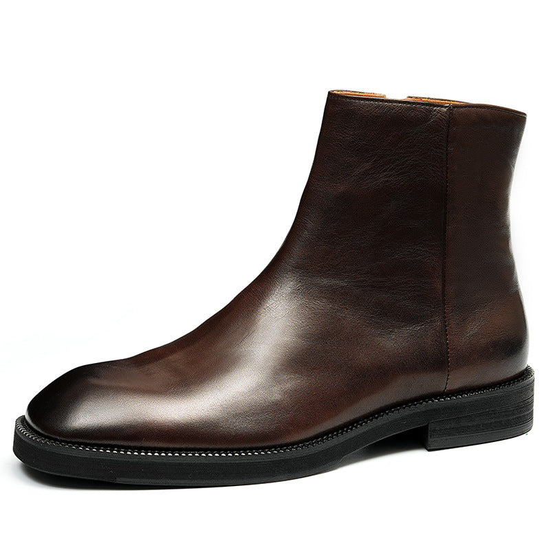 Men's Rider Winter Square Toe Business High Top Ankle Side Boots