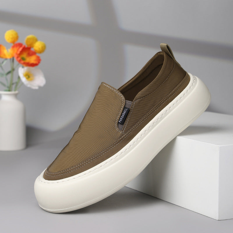 Men's Cloth Breathable Ice Silk Thick Sole Canvas Shoes