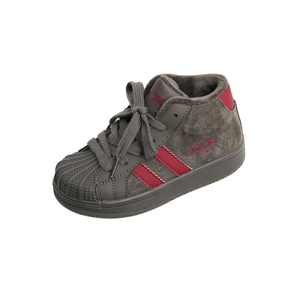 Children's Retro Style Board Winter Fleece-lined Boys Kid's Sneakers