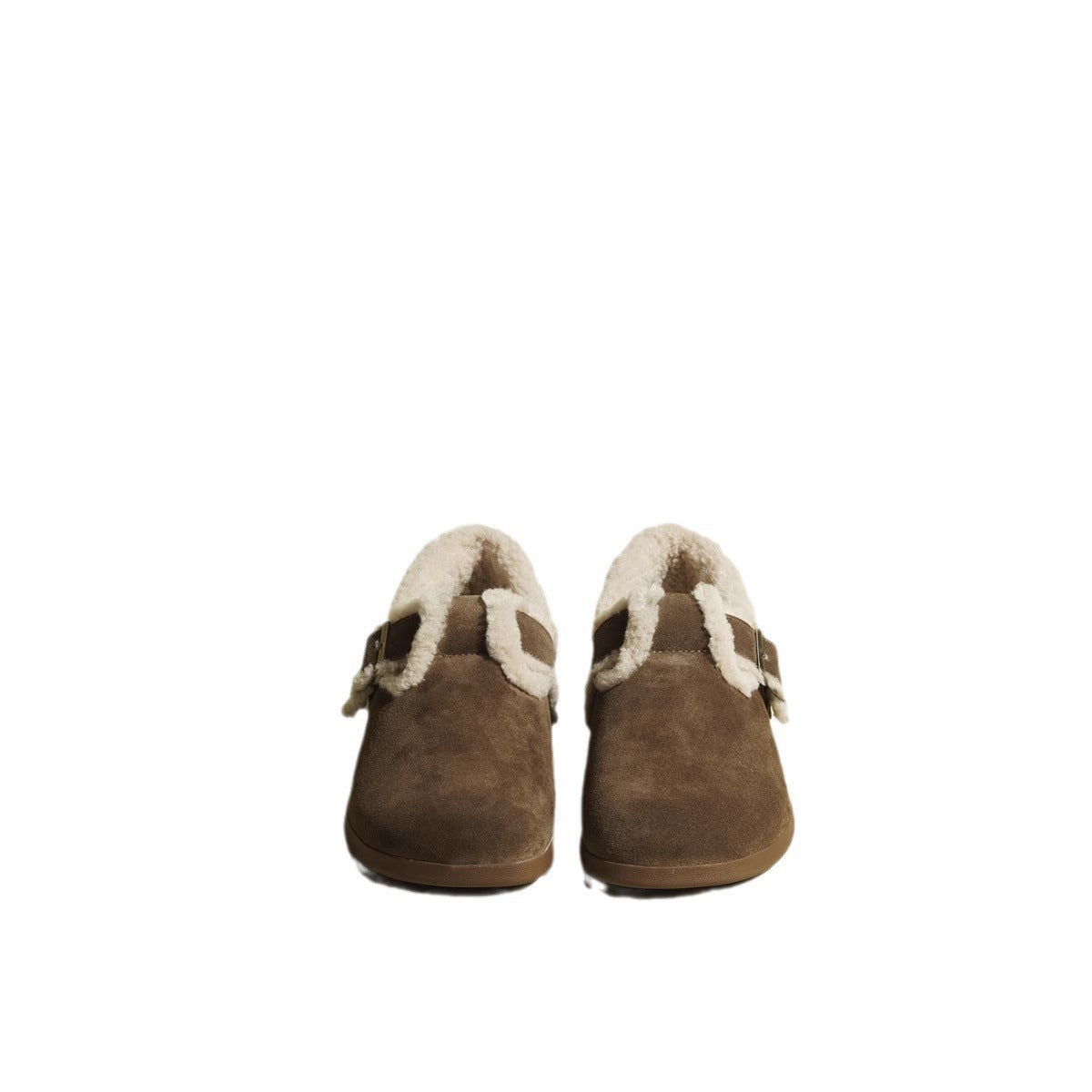 Fluffy Lamb Wool Female Winter Vintage Women's Shoes