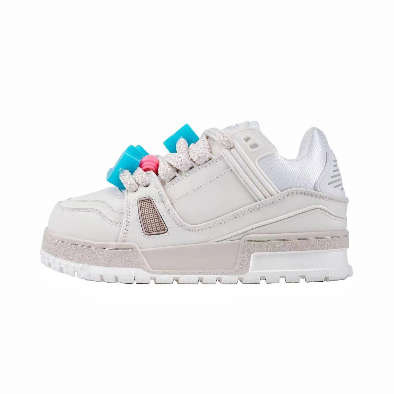 Women's Ding Genuine Made Korean Bread White Thick Bottom Sneakers