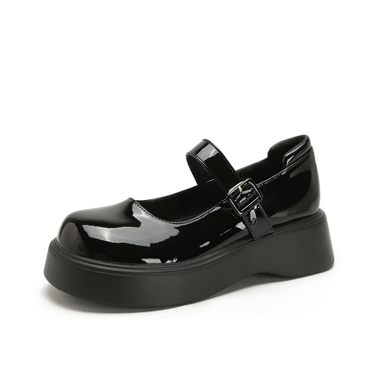 Women's British Style Small Summer Platform French Leather Shoes