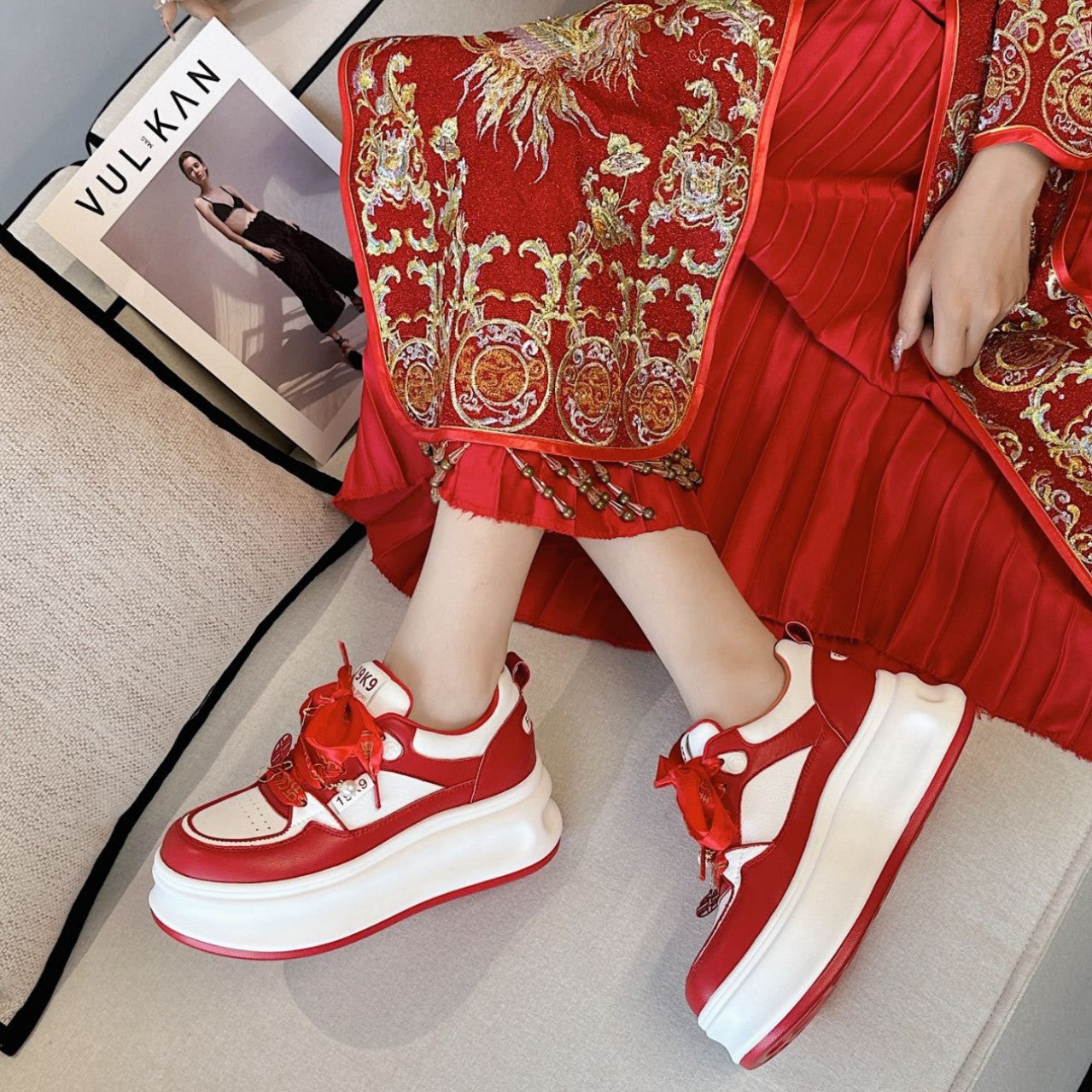 Bridal Thick Bottom Height Increasing Insole Sneakers