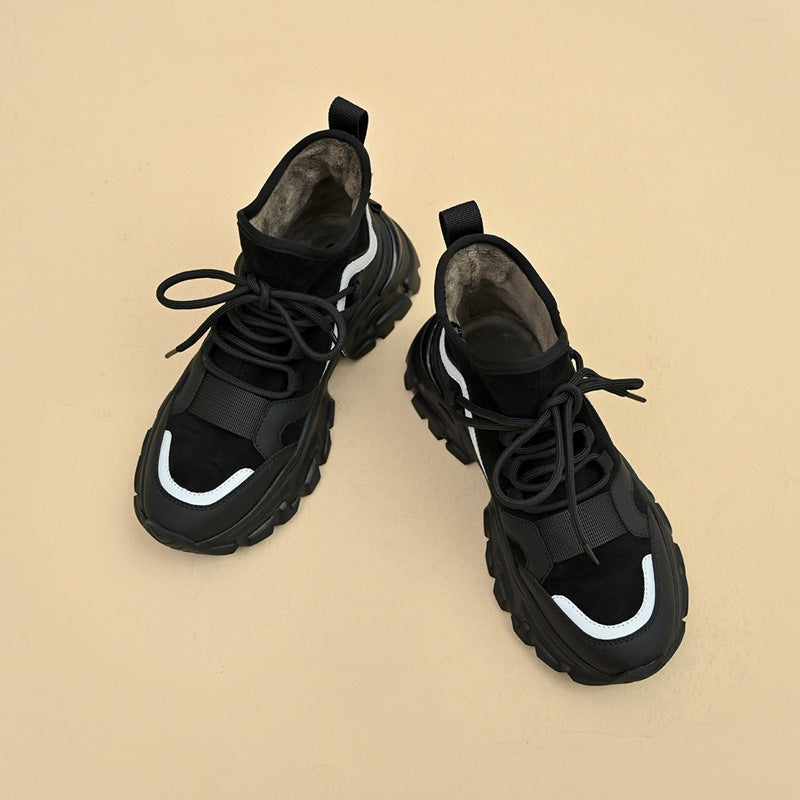 Women's Warm Platform Dad Winter Fleece-lined Bag Women's Sports Shoes