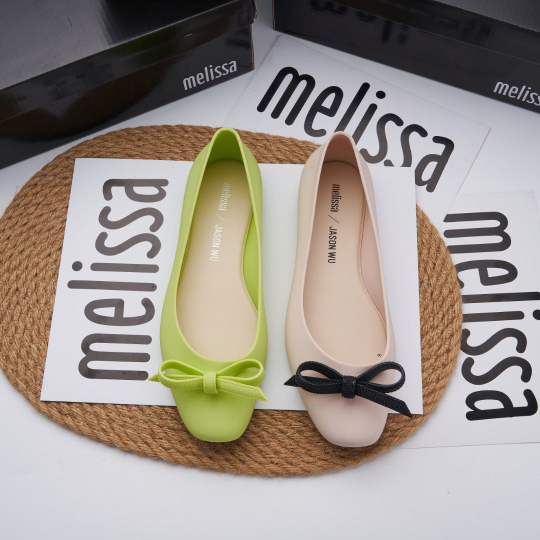 Women's Melisa Gel Oblique Square Toe Fine Bow Sandals