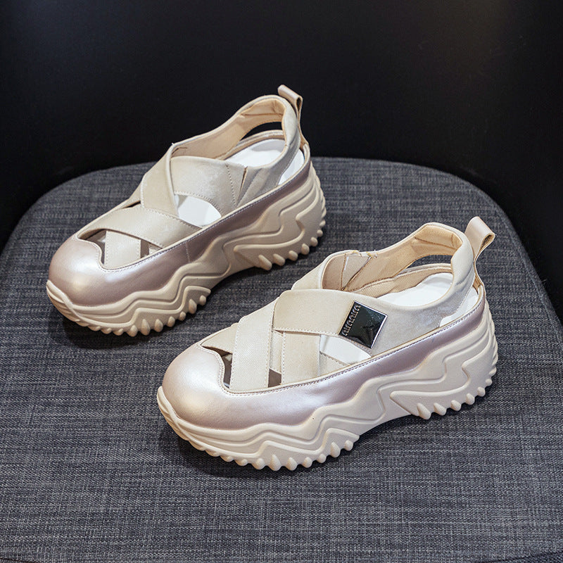 Women's Summer Closed Toe Hollow Platform Fashion Sandals