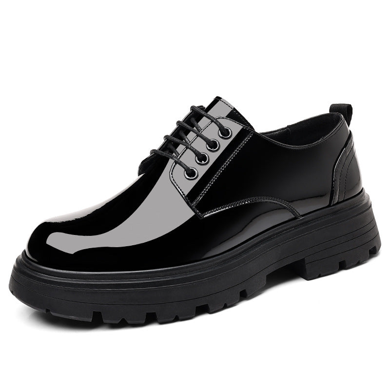 Men's Formal Wear British Suit Big Head Glossy Groom Men's Business Leather Shoes