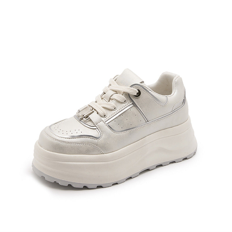 Women's Platform White Spring Lightweight Exercise Fashion Casual Shoes