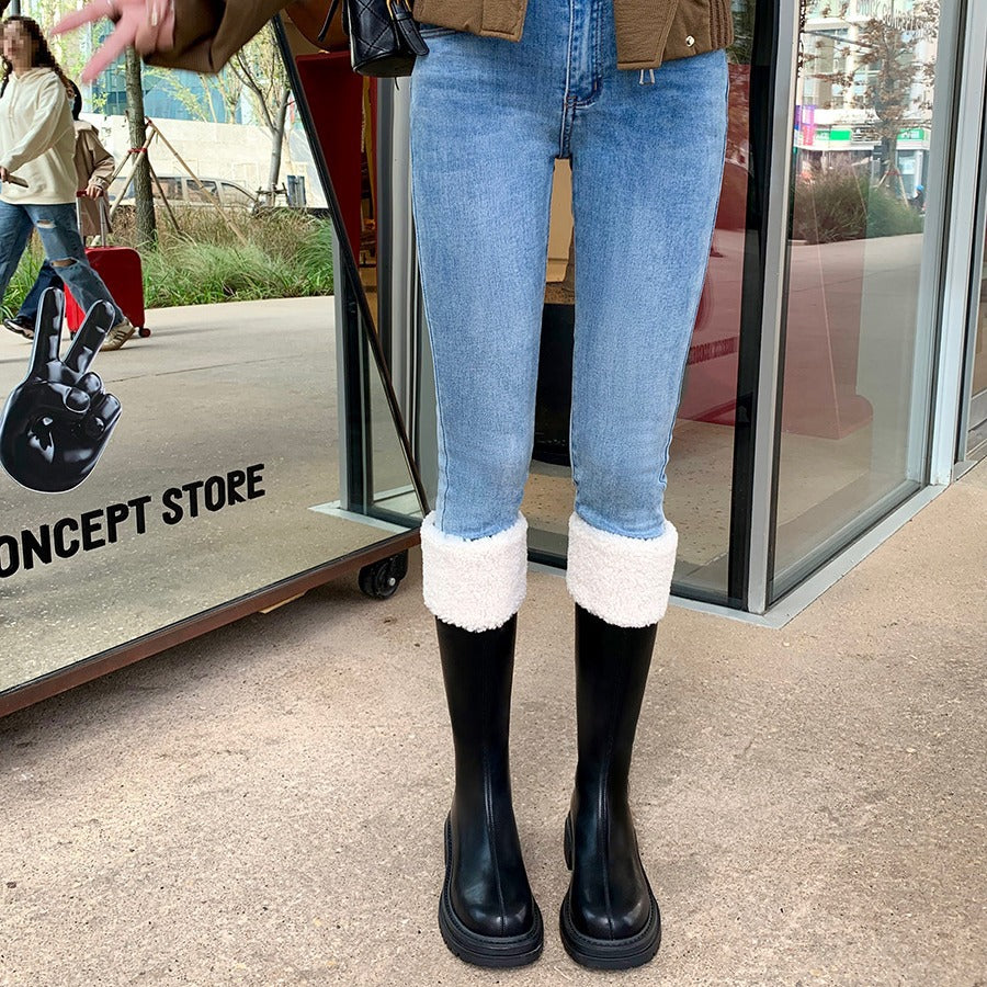 Women's Mom Winter Fleece-lined Fluffy Thick Bottom Snow Boots