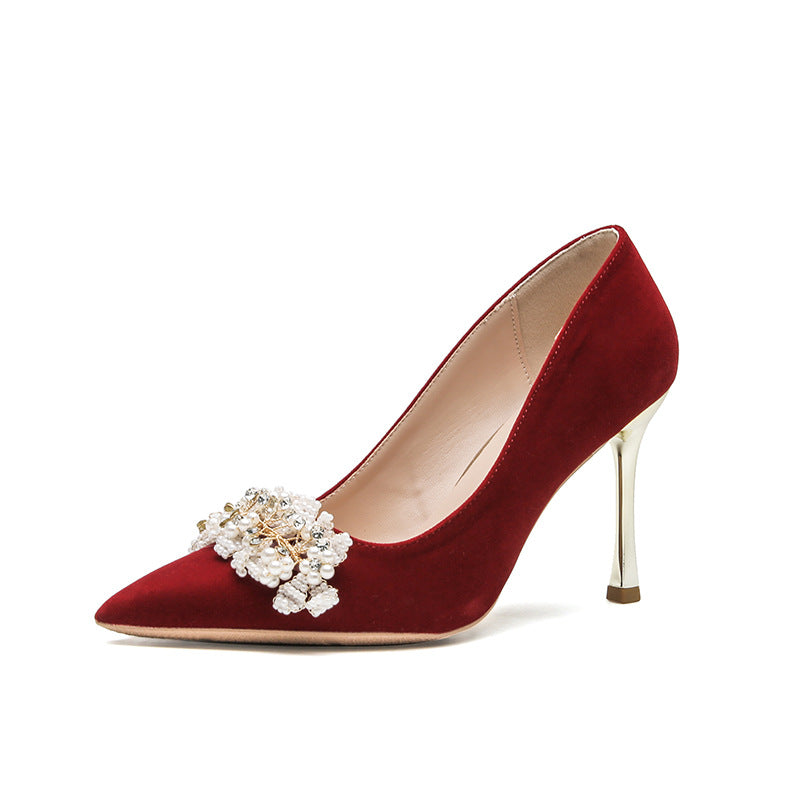 Women's Commute Wedding Bride Bridesmaid Buckle High Large Small Women's Shoes