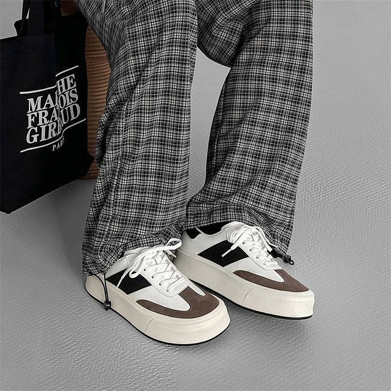 Women's & Men's Square Toe Retro Thick Bottom German Training Sneakers