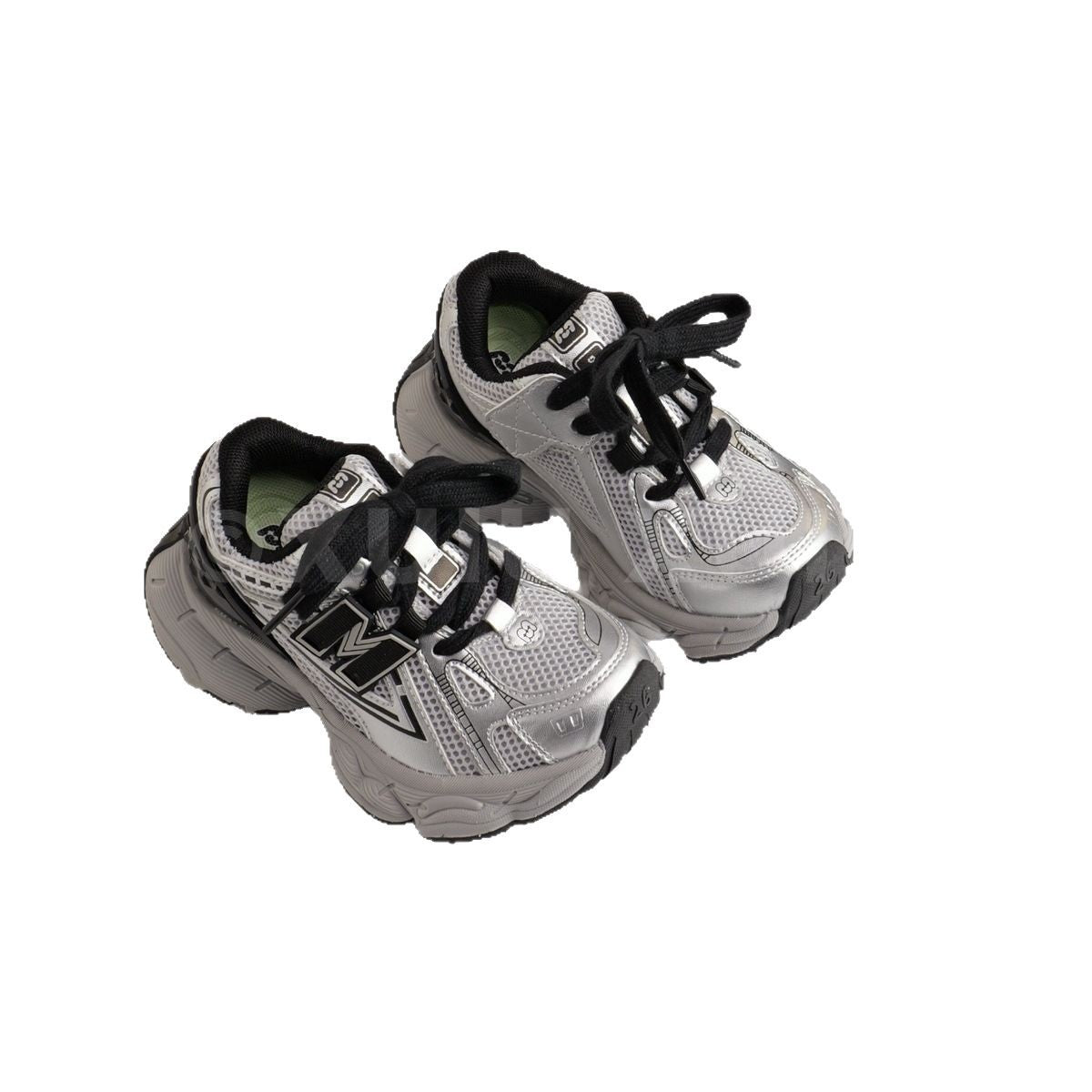 Children's American Stitching Needle Retro Clunky Double Kid's Sneakers