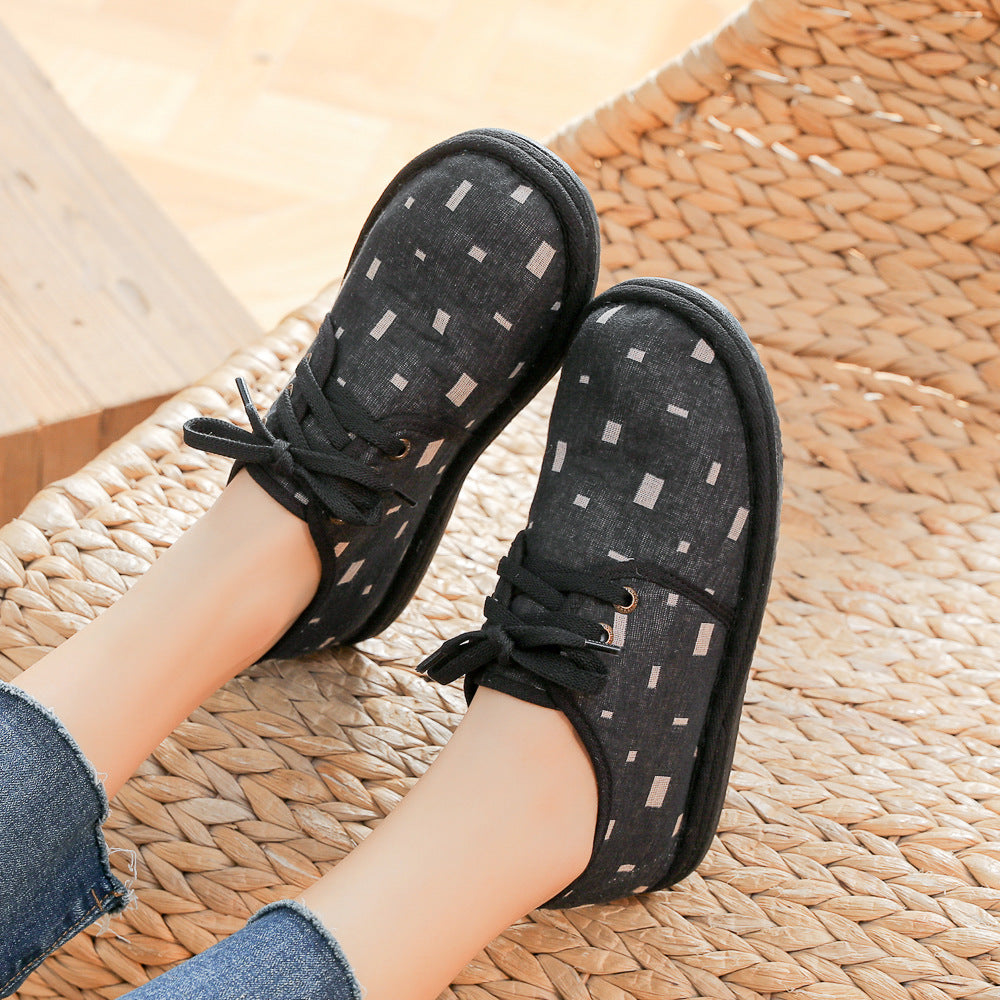 Women's Cloth Breathable Wide Toe Lightweight Cotton Canvas Shoes