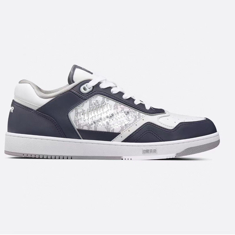 Men's Popular Low Cut Cowhide Color Matching Sneakers