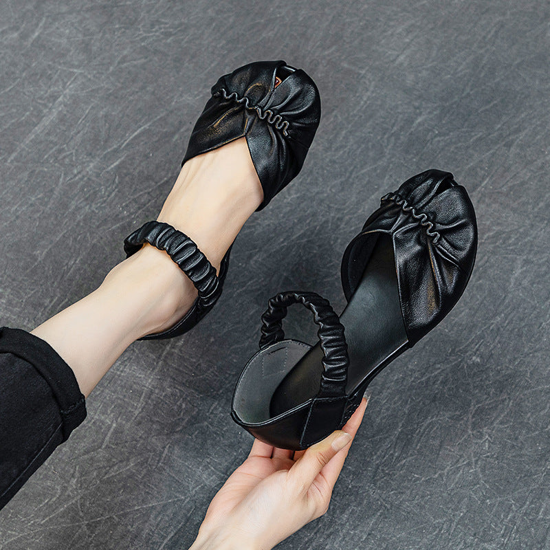 Women's Layer Cowhide Soft Bottom Surface Handmade Sandals