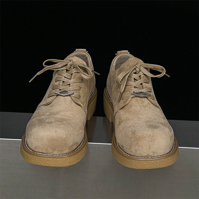 Toe Derby Lovers Wild Thick Sole Leather Shoes