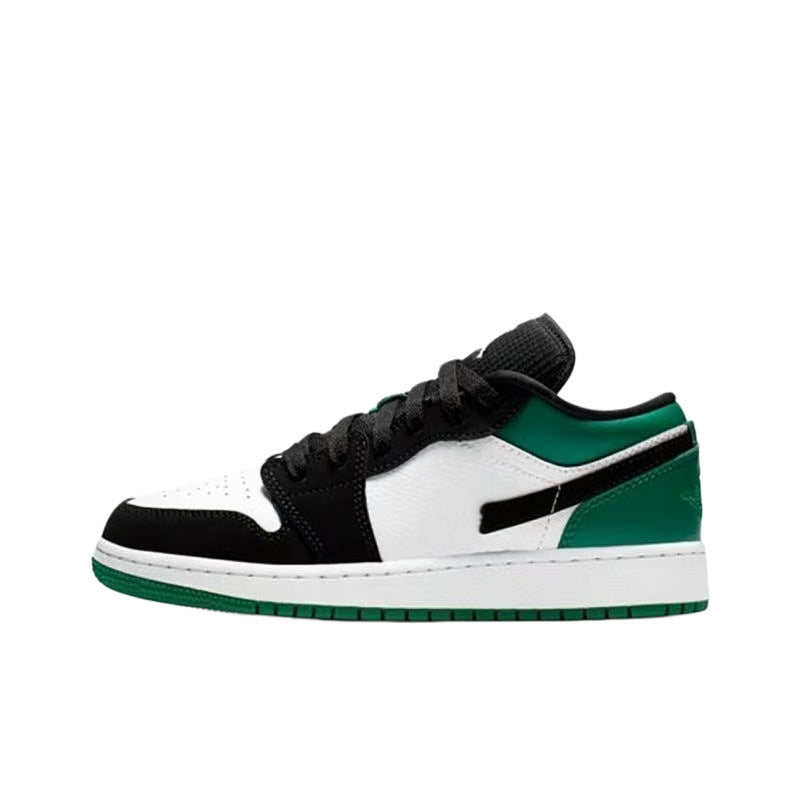 Women's & Men's Pure Original First Layer Cowhide Low Top Basketball Black Red Men's Board Shoes