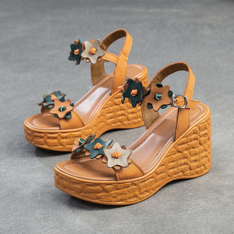 Women's Style Wedge Buckle Height Increasing With Heels