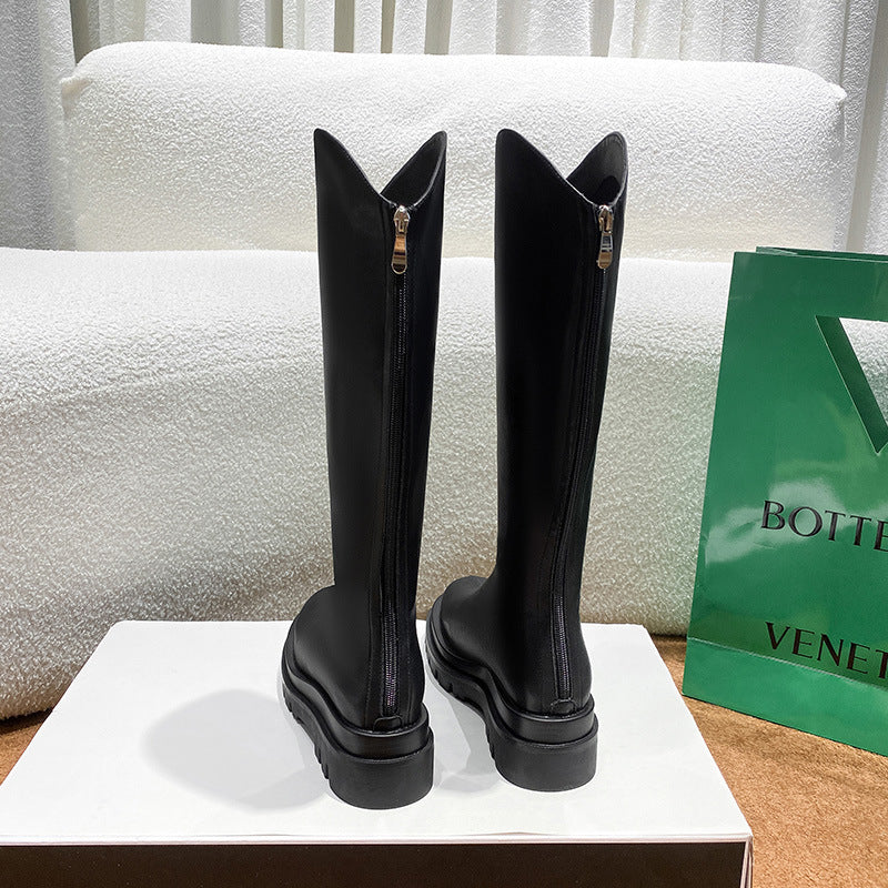 Women's Height Increasing Skinny Knight Thick Bottom High Boots