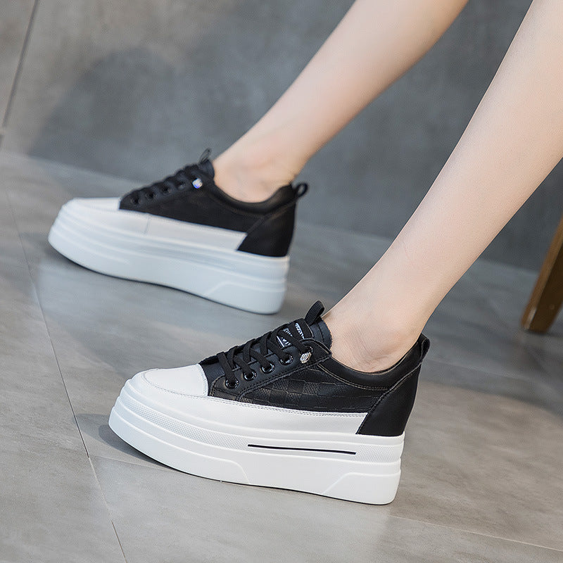 Women's Four Thick-soled High Hidden White Thin Casual Shoes