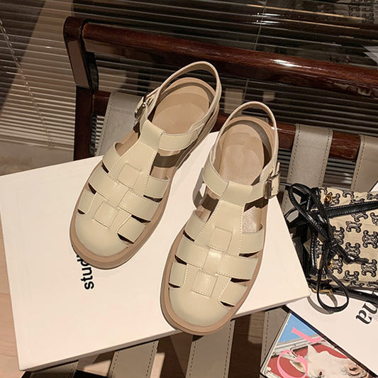 Women's Grape Mom Summer Soft Bottom Toe Cap Chunky Sandals