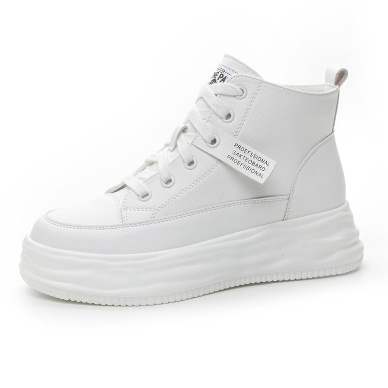 Women's Attractive Korean Platform White Sports Casual Shoes