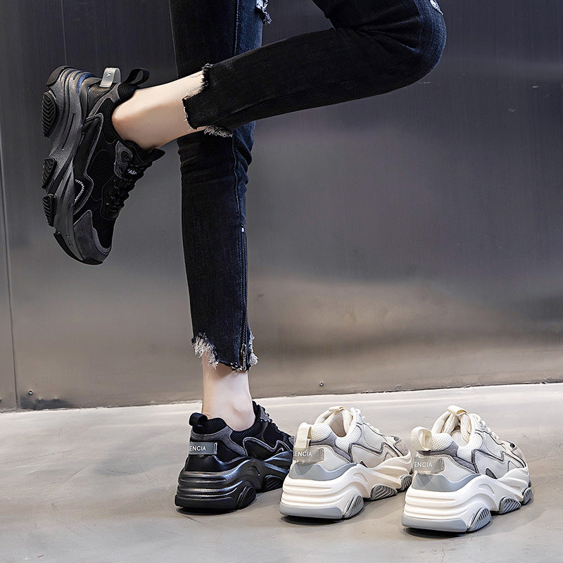 Women's Comfortable Platform Height Increasing Leisure Running Sneakers