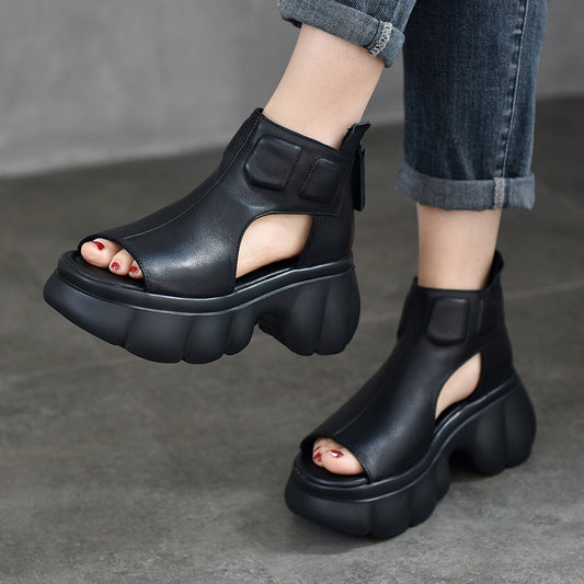 Women's Activity Price Platform Summer Peep Toe Genuine Sandals