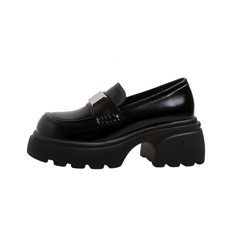 Women's Genuine Platform Slip-on Versatile British College Loafers