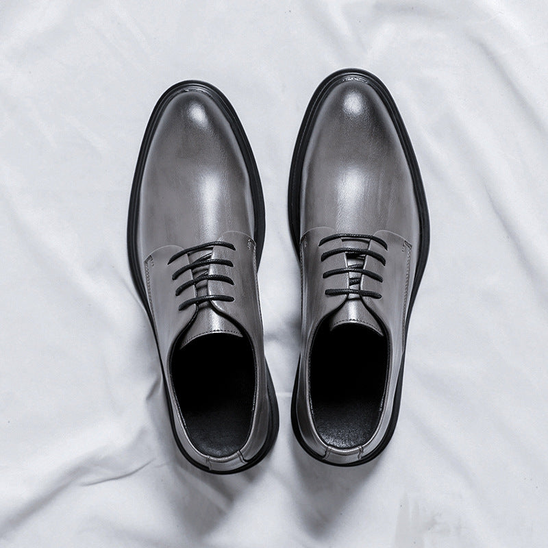 Men's Business Suit Inner Height Increasing Black Leather Shoes