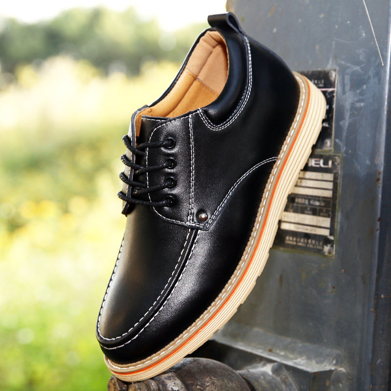 Men's Business Korean Version Genuine Height Increasing Insole Men's Casual Leather Shoes