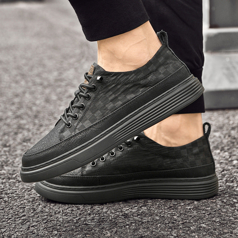 Men's Code Size Large Cowhide Fashion Soft Bottom Men's Board Shoes