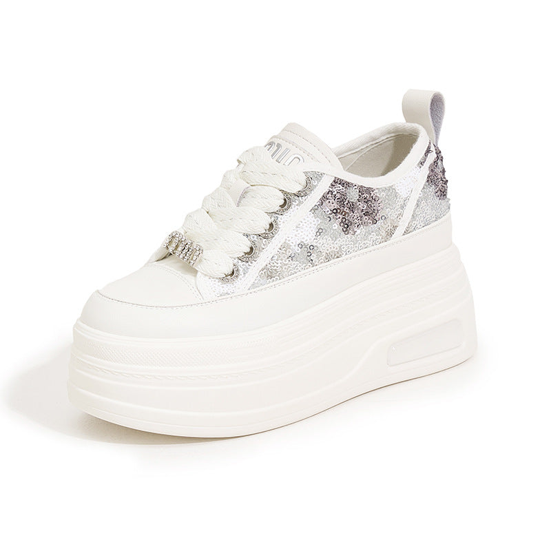 Women's Hidden White Fashionable Platform Small Chinese Sneakers