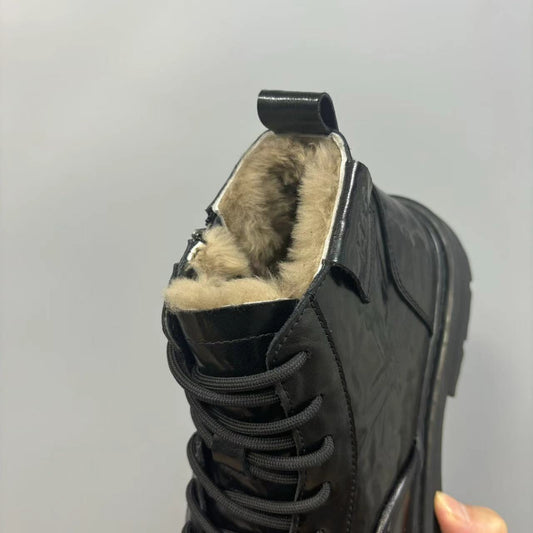 Men's Woolen Type Australia Real Wool Fleece Lined Thickened Boots