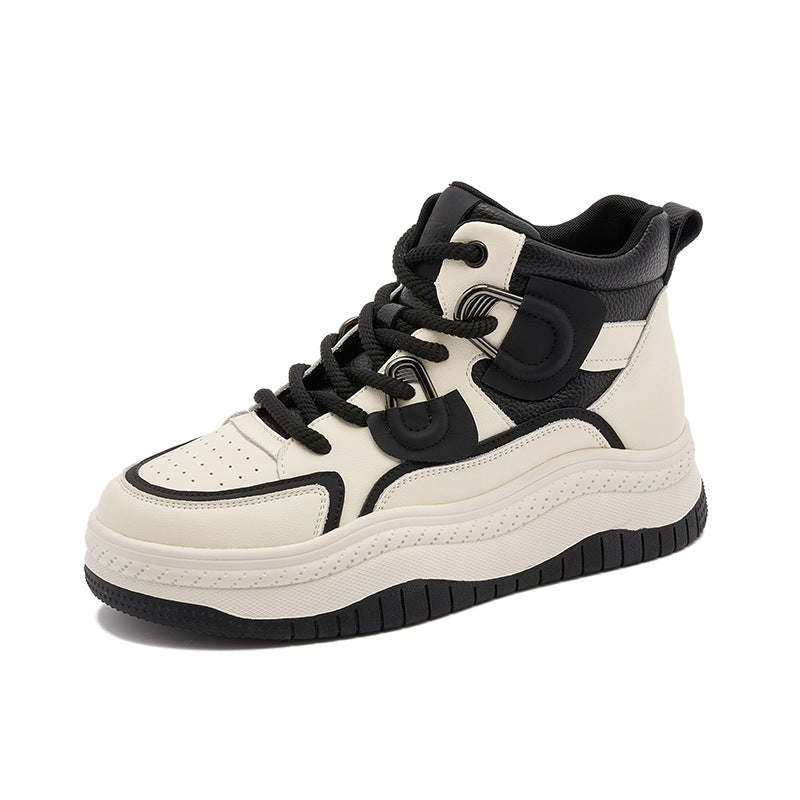 Women's Stylish White Platform Board Fashion Sneakers