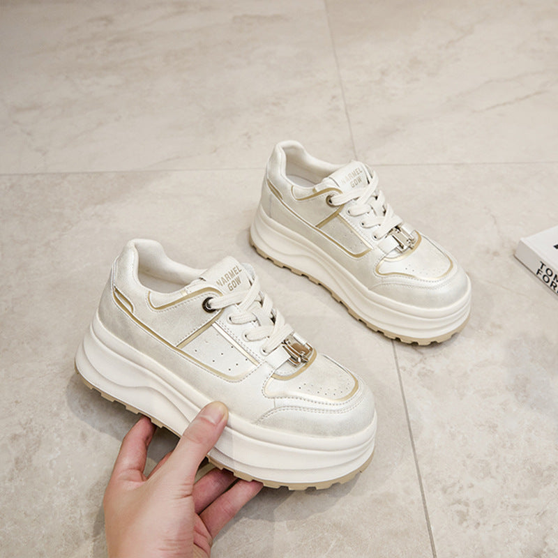 Women's Platform White Spring Lightweight Exercise Fashion Casual Shoes