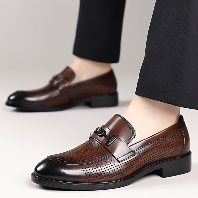 Men's First Layer Cowhide Summer Business Pointed Sandals