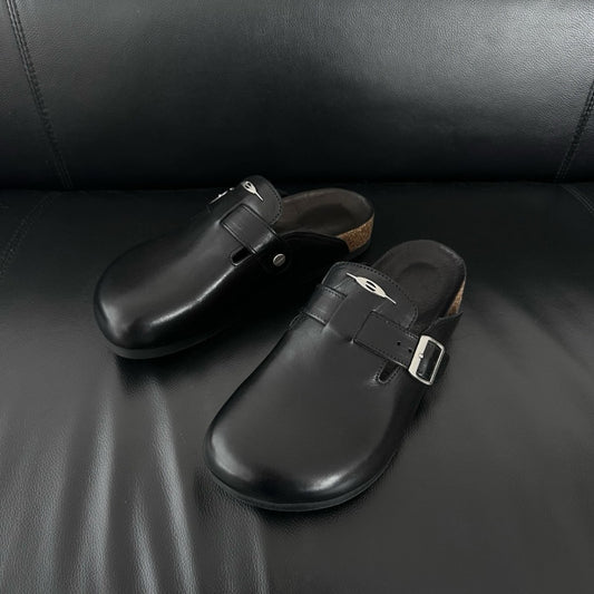 Retro Black Outer Wear Thick Bottom Comfortable Walking Slippers
