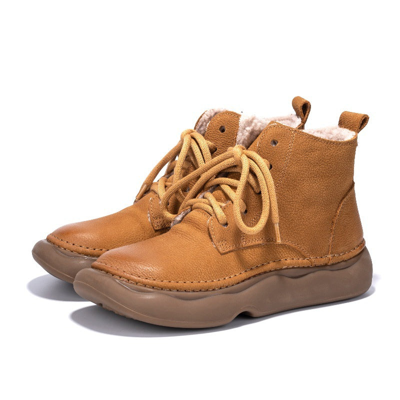Women's Fleece Lining Short For Handmade Cotton Linen Boots