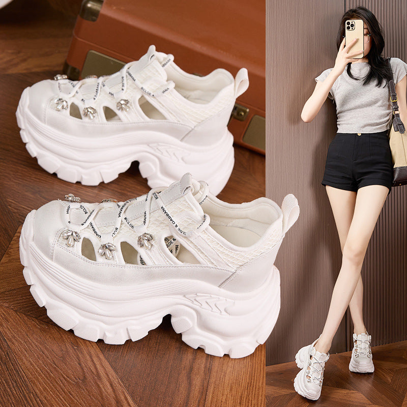 Women's Platform Dad Summer Hollow Hole Height Sneakers