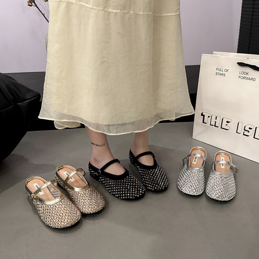 Women's Style Outdoor With Toe Box Half Summer Round Flat Slippers