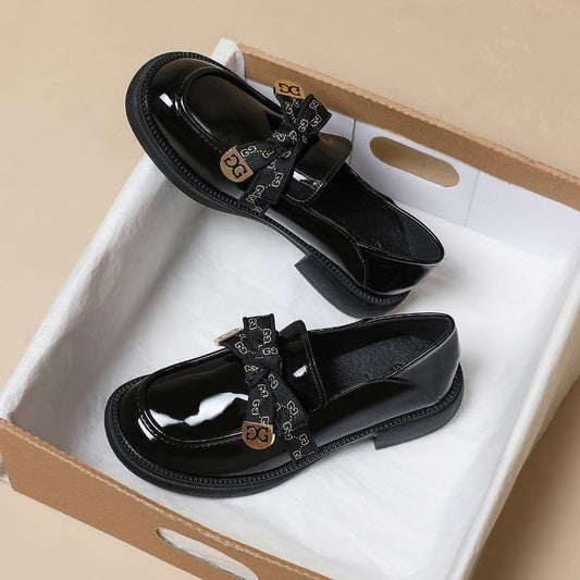 Women's Z Platform Patent Pumps Slip-on British Loafers