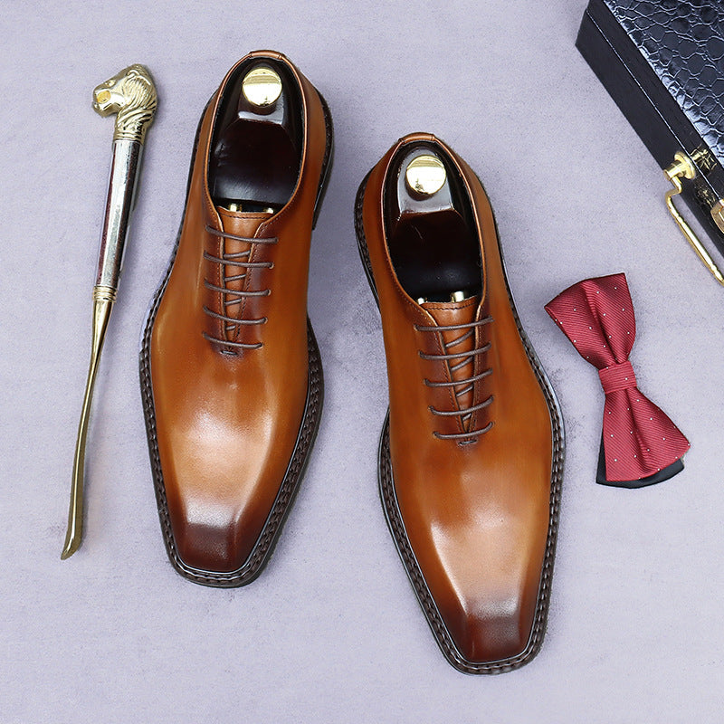 Men's Formal Wear Genuine Handmade British Light Men's Business Leather Shoes