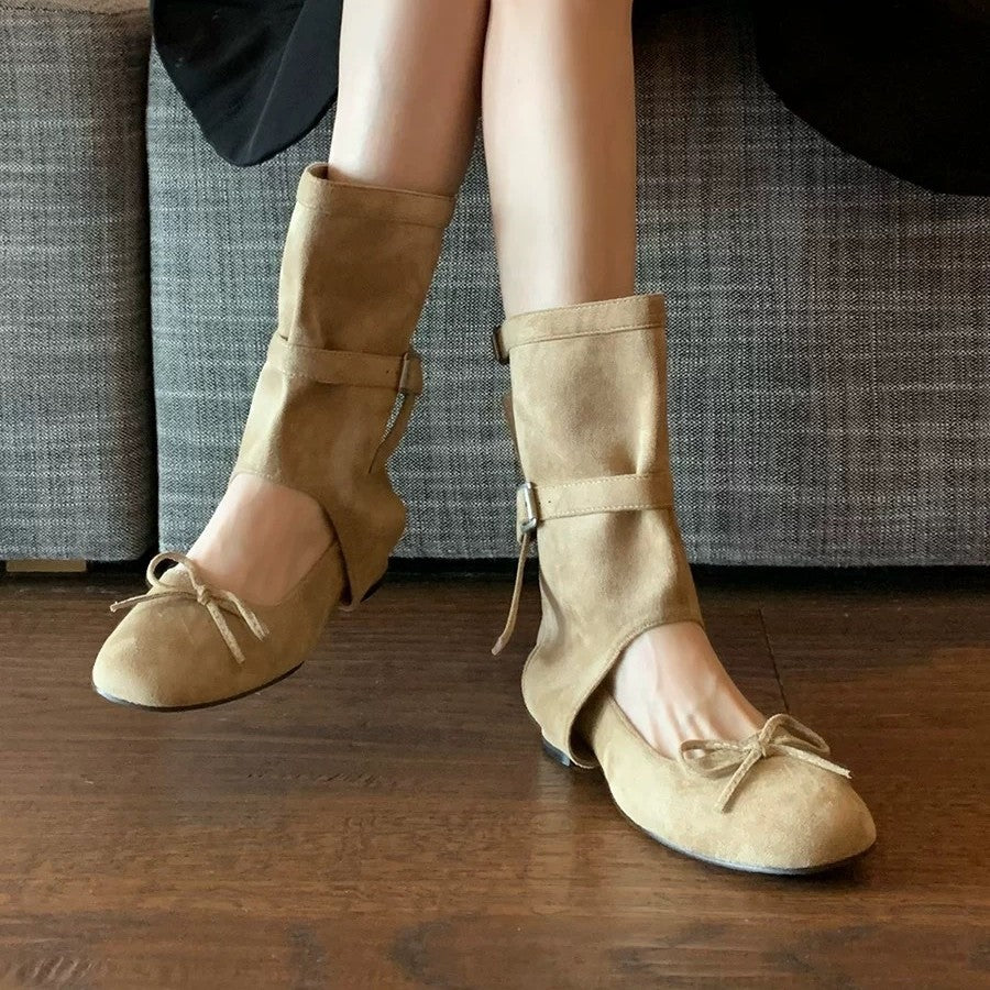 Women's Bowknot Hollow Ballet Style Summer Flat Casual Shoes