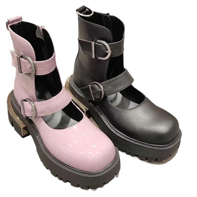 Women's Martin Spring British Thick Bottom Increased Sandals