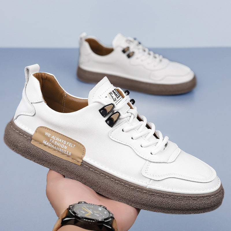 Men's Large Size Versatile Genuine Flat Fashion Men's Board Shoes